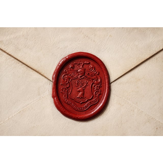 19th Century Wonderful Turned Wood Handle Antique Green Citrine Matrix Armorial Coat of Arms Wax Seal Desk For Sale - Image 5 of 8