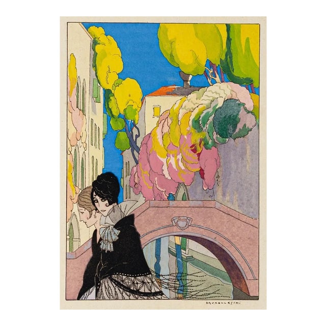Venice - Original Pouchoir by Leonardo Brunelleschi - 1920 1920 For Sale