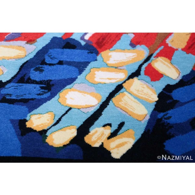Nazmiyal Collection Vintage Scandinavian Clown Cat Karel Appel Art Rug For Sale - Image 4 of 9