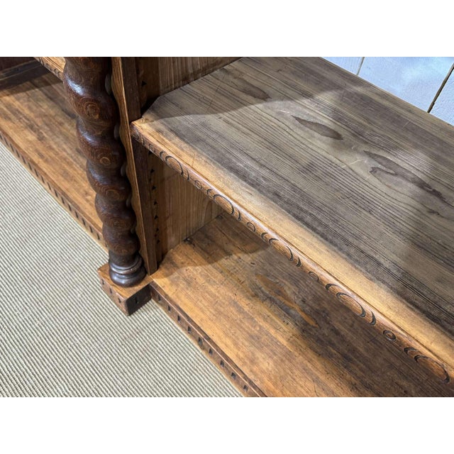 Antique Oak and Fir Wood-Paneled Bookcase, 1900s For Sale - Image 14 of 18