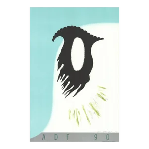 1990 Jedd Garet 'American Dance Festival 1990' Modernism Turquoise,Black,White Lithograph