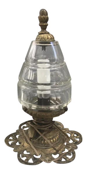 1920s French Crystal / Bronze Lantern in the Style of Baccarat