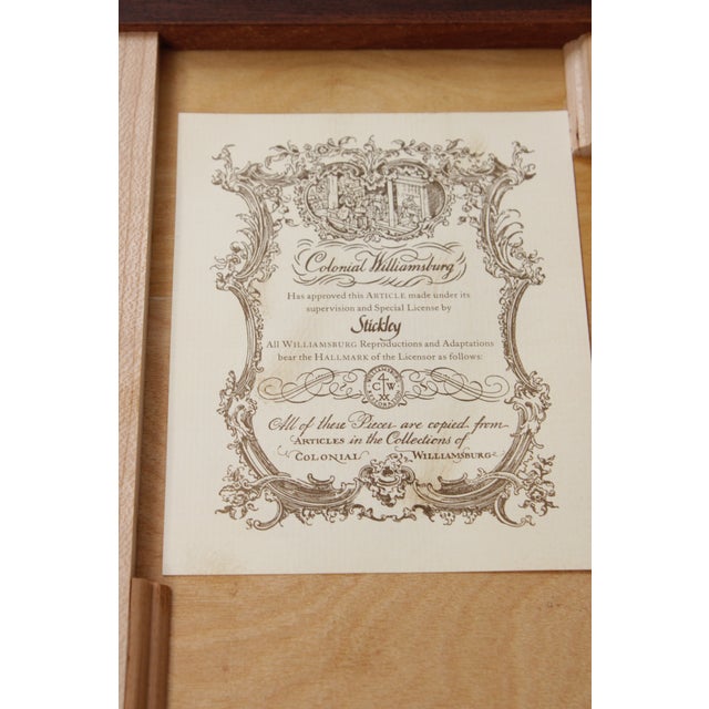 Pair Stickley Colonial Williamsburg Mahogany Bachelor Chests For Sale - Image 16 of 18