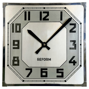 Vintage Swiss Square Wall Clock from Reform, 1950s