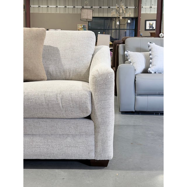 Contemporary Comfortable Craftmaster Neutral Fabric Sectional Sofa For Sale - Image 3 of 12