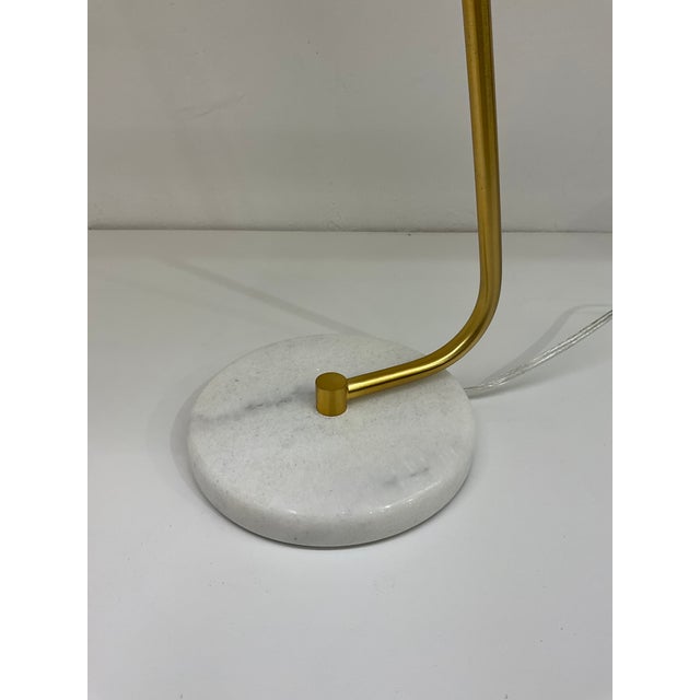 Mid-Century Modern Mid-Century Modern Style White and Gold Desk Lamp For Sale - Image 3 of 4