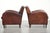 Dark Cognac-Colored Sheepskin Armchairs, Set of 2 For Sale - Image 4 of 16
