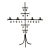 1960s Swedish Dangling Hearts Steel 4 Candle Candelabra by Gunnar Ander For Sale