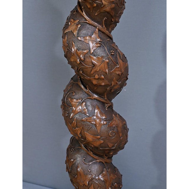 Wood Swivel Column in Walnut, 1900s For Sale - Image 7 of 18