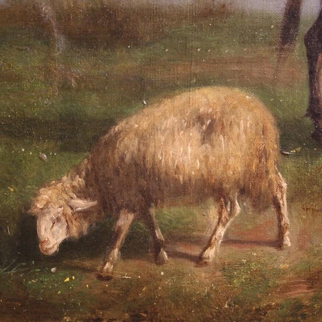 Italian Artist, Bucolic Landscape, 1875, Oil on Canvas For Sale - Image 13 of 14