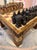 Folk Art Vintage Mid-Century Carved Chess Board Coffee Table With Chess Pieces For Sale - Image 3 of 16