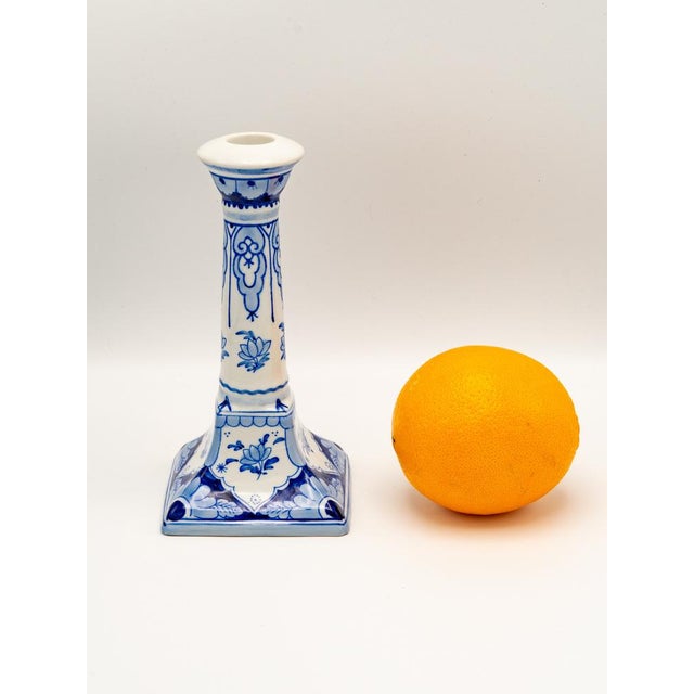 Hand-Painted Candlesticks from Royal Delft, Set of 2 For Sale - Image 4 of 9