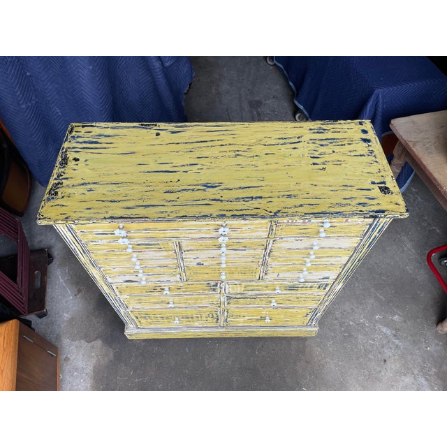 Early 20th Century Antique Dry Scraped Painted Mahogany Apothecary Cabinet For Sale - Image 5 of 11