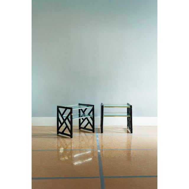 Black Lacquered Bamboo Bedside Tables, 1970s, Set of 2 For Sale - Image 10 of 10