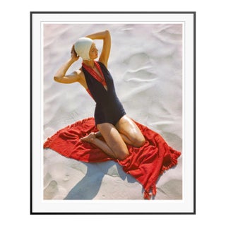 Toni Frissell 'Girl on a Red Beach Towel' Archival Pigment Print Framed in Black For Sale