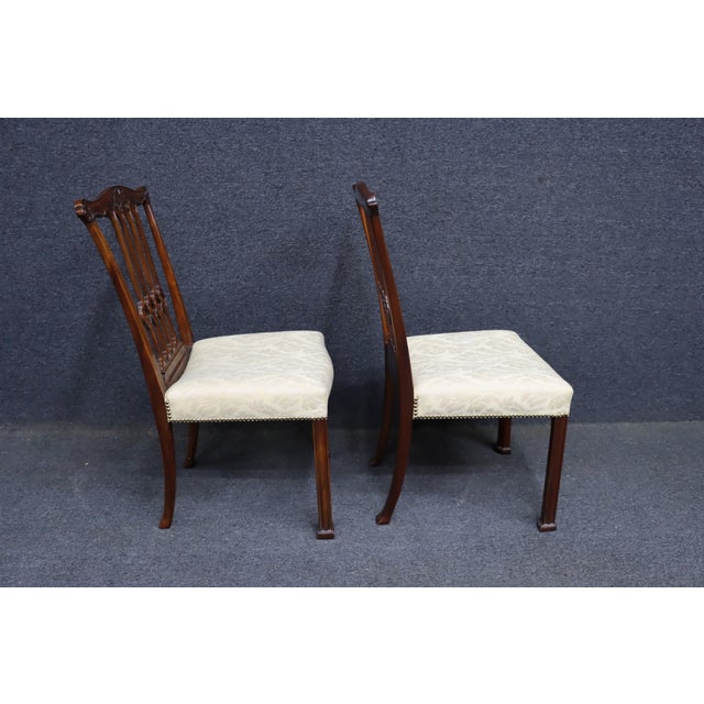 Pair of John Widdicomb Chippendale Style Mahogany Dining Chairs For Sale - Image 13 of 14