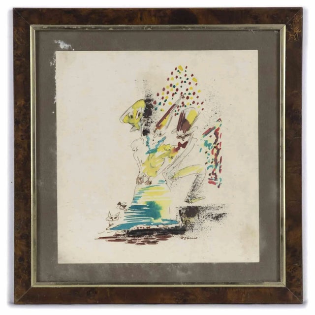 Composition is an original artwork realized in the half of 20th century by Piero Sbano. Mixed colored watercolor. The...