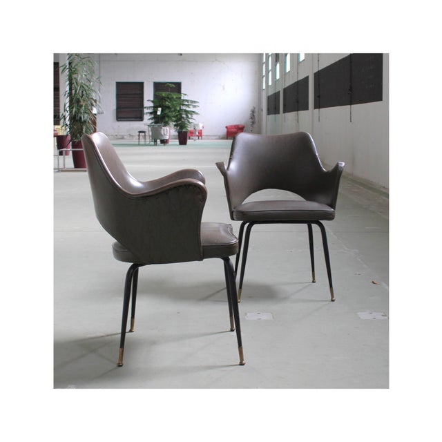 1960s Dove Grey Armchairs, 1960s, Set of 2 For Sale - Image 5 of 11