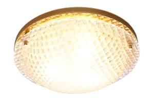 Large Vintage Textured Glass Flush Mount from Fischer Leuchten