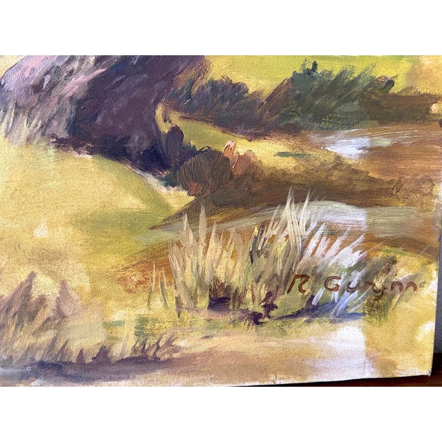 1960s Mid 20th Century "Edge of the Woods" Landscape Oil Painting by R. Gwynn For Sale - Image 5 of 10