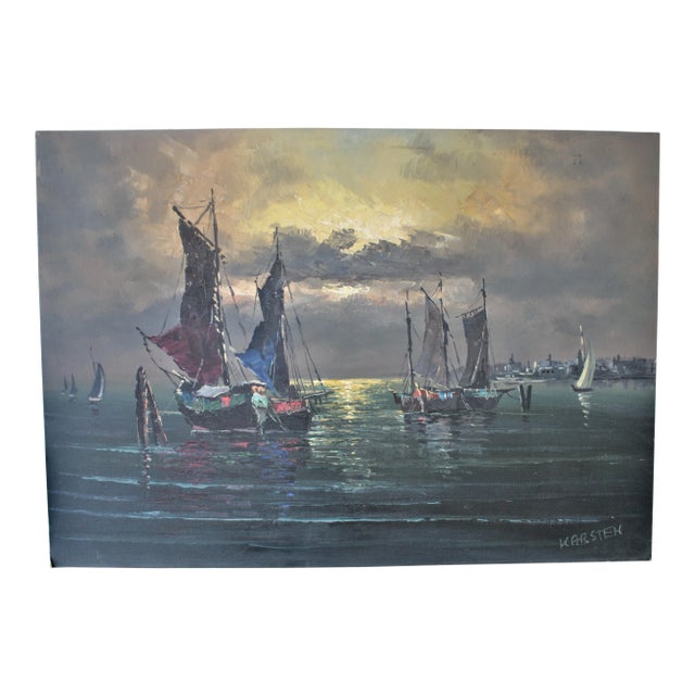Original Karsten Evening Seascape Painting Medum/Large For Sale
