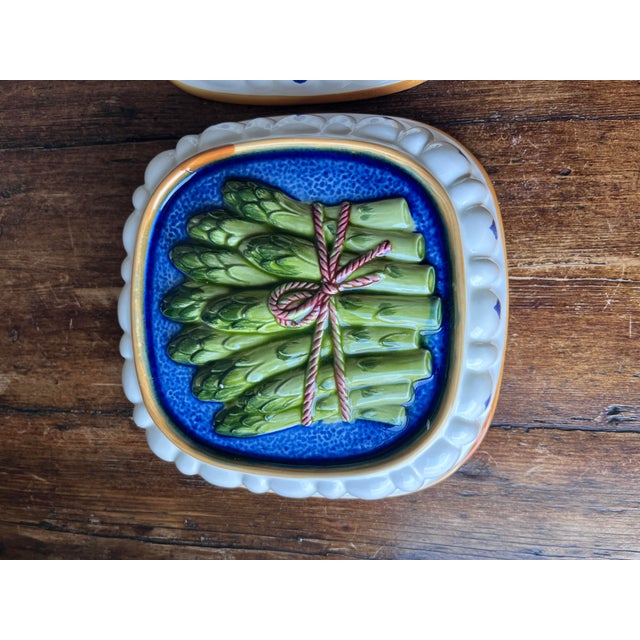Late 20th Century Set of 2 - Vintage Gailstyn-Sutton Towle Company Handpainted Asparagus Mold For Sale - Image 5 of 12