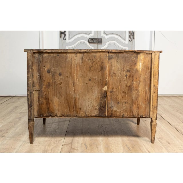 Italian Neoclassical 18th Century Walnut, Mahogany and Ash Three-Drawer Chest For Sale - Image 4 of 12