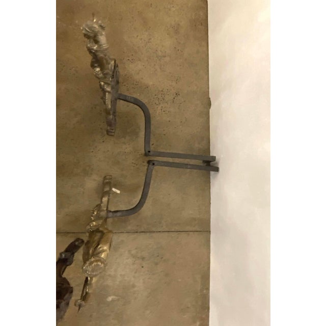 Bronze 19th Century Pair of Bronze Figural Andirons For Sale - Image 8 of 8