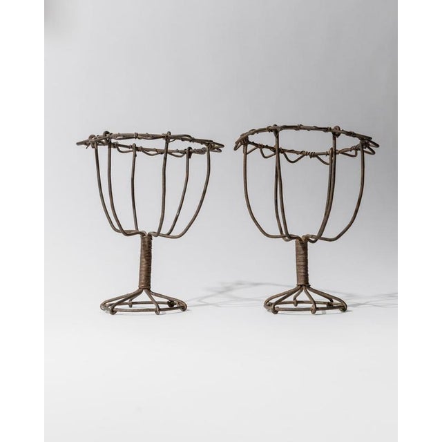 Antique Iron Wire Candleholders, 1850s, Set of 2 For Sale - Image 9 of 11
