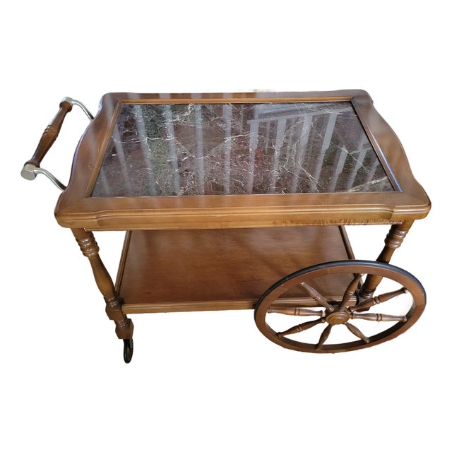 Early 20th‑century American Wooden Tea Trolley For Sale