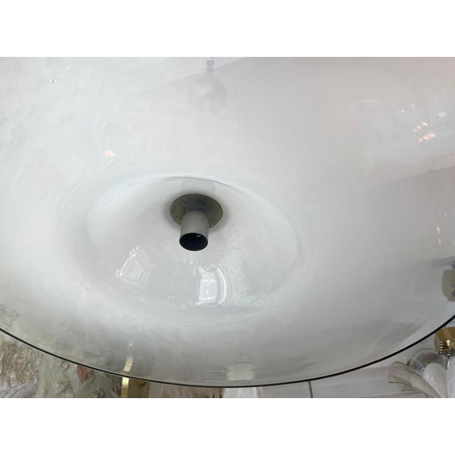 Gold White Murano Glass Suspension attributed to Vistosi, Italy, 1980 For Sale - Image 8 of 11
