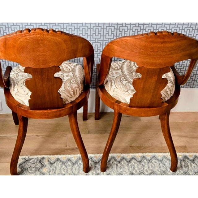 Auburn Rococo Revival Style Side Chairs, c.1845 – Possible Philadelphia Origin, Newly Upholstered (Pair) For Sale - Image 8 of 11