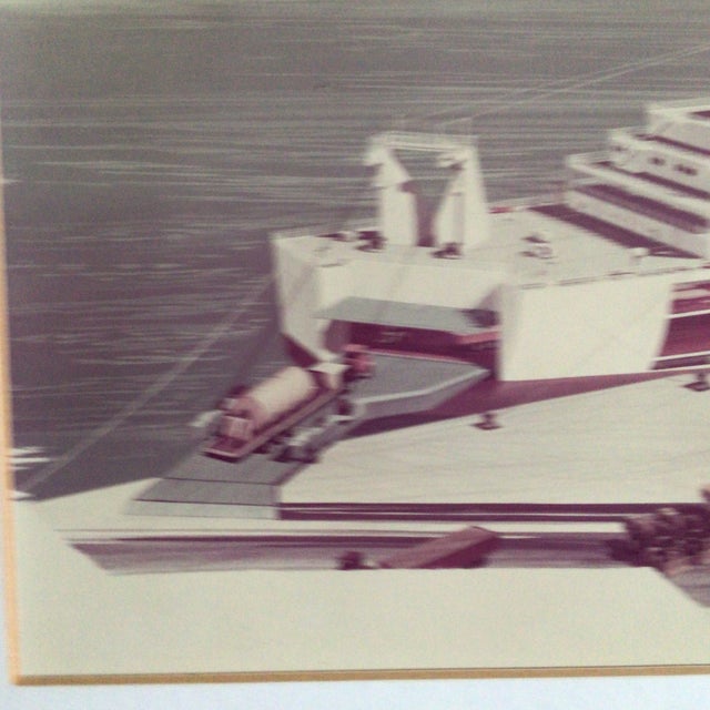 1950s States Steamship Company Cargo Ship Breakaway Drawing at San Francisco Bay For Sale - Image 4 of 12