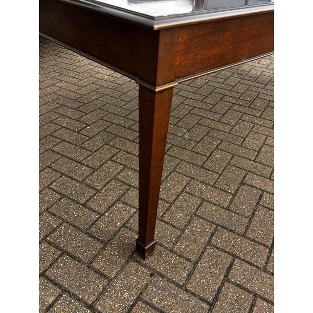 Dining Table and Dining Chairs in Green Leather, Set of 9 For Sale - Image 15 of 18