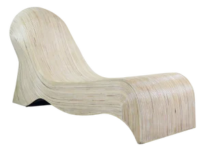 Matthew Izzo Home Stiletto Natural Rattan Weave Chaise Lounge