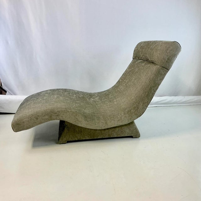 Adrian Pearsall 1960s Mid-Century Scalamandre Italian Boho Chic Wave Chaise Lounge, After Adrian Pearsall For Sale - Image 4 of 17