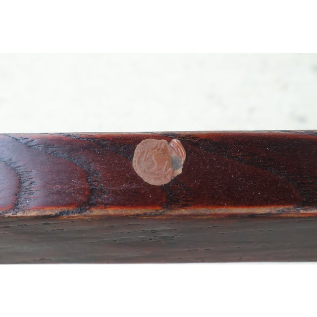 Late 19th Century Antique Chinese Ming-Style Altar Console With Pierced Cloud-Scroll Spandrels & Oxblood Patina For Sale - Image 5 of 18