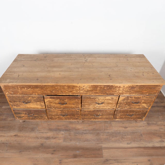 Early 20th Century Hungarian Pine Apothecary Counter With Eight Drawers For Sale - Image 4 of 13