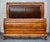 Legacy Pine Upholstered Sleigh Bed Carved and Inlaid Ornate Queen Frame For Sale - Image 13 of 18