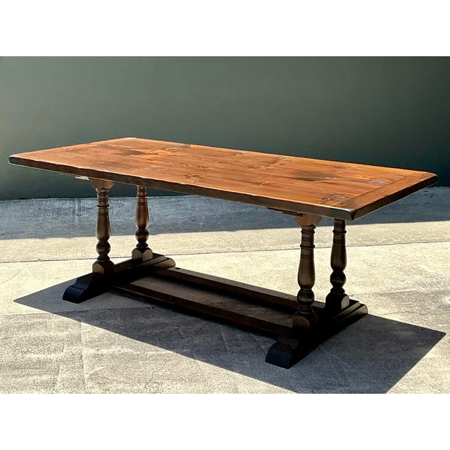 Vintage 19th Century French Double Pedestal Table For Sale - Image 9 of 12