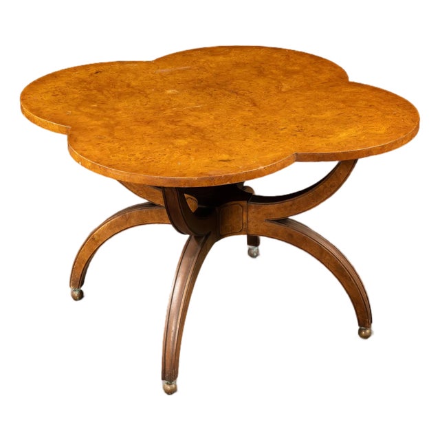 1930s Vintage Neoclassical Quatrefoil Parlor Table For Sale