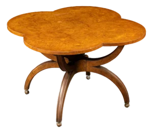 1930s Vintage Neoclassical Quatrefoil Parlor Table
