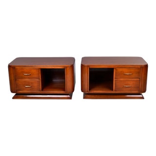 French Deco Low Bedside Cabinets or Chests - Pair For Sale