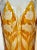 Orange Magnificent Bohemian Engraved Citrine Cut to Clear Floral Vase, Style of Moser For Sale - Image 8 of 12