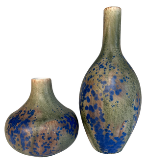 Studio Ceramic Art Glazed Stoneware Bottle Vases by Rolf Weber, 1960s, Set of 2