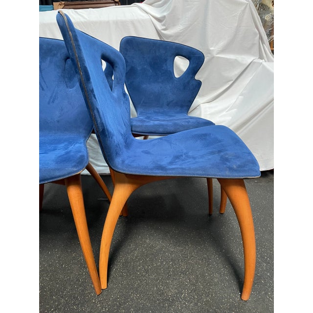 1950s Vintage Mid Century Italian Modern Malnati 'Bambi' Dining Chairs - Set of 4 For Sale - Image 4 of 11