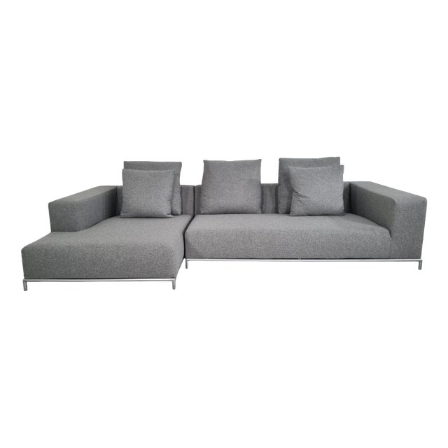 George L-Shaped Sectional in Mid-Grey Lambswool by Antonio Citterio for B&B Italia For Sale