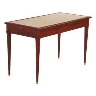 Leather Top Mahogany Writing Desk in the Manner of Jean-Michel Frank, C. 1940 For Sale