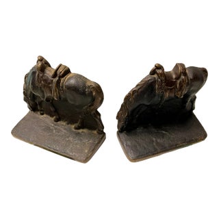 1970s Heavy Horse Bookends - a Pair For Sale