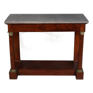 French Empire Style Marble Top & Mahogany Pier Console For Sale